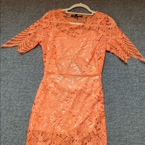 For Love and Lemons Orange Lace Dress